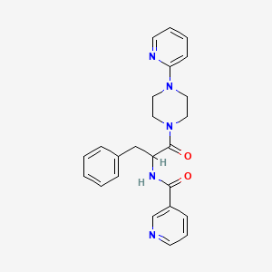 molecular formula C24H25N5O2 B4482357 N-{1-benzyl-2-oxo-2-[4-(2-pyridinyl)-1-piperazinyl]ethyl}nicotinamide 