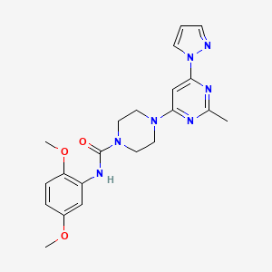 N-(2,5-dimethoxyphenyl)-4-[2-methyl-6-(1H-pyrazol-1-yl)-4-pyrimidinyl]-1-piperazinecarboxamide