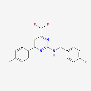 4-(difluoromethyl)-N-[(4-fluorophenyl)methyl]-6-(4-methylphenyl)pyrimidin-2-amine