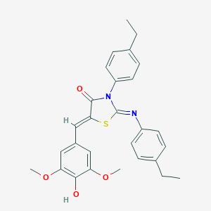 3-(4-Ethylphenyl)-2-[(4-ethylphenyl)imino]-5-(4-hydroxy-3,5-dimethoxybenzylidene)-1,3-thiazolidin-4-one
