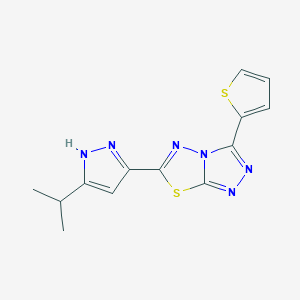 molecular formula C13H12N6S2 B4482431 6-(3-isopropyl-1H-pyrazol-5-yl)-3-(2-thienyl)[1,2,4]triazolo[3,4-b][1,3,4]thiadiazole 