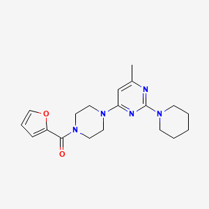 molecular formula C19H25N5O2 B4482434 4-[4-(Furan-2-carbonyl)piperazin-1-YL]-6-methyl-2-(piperidin-1-YL)pyrimidine 