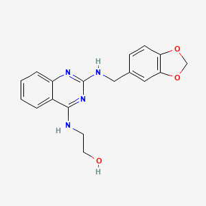 2-({2-[(1,3-benzodioxol-5-ylmethyl)amino]-4-quinazolinyl}amino)ethanol