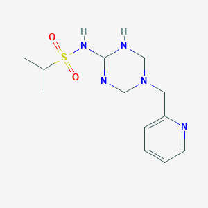 molecular formula C12H19N5O2S B4482474 N-[5-(2-pyridylmethyl)-1,4,5,6-tetrahydro-1,3,5-triazin-2-yl]-2-propanesulfonamide 