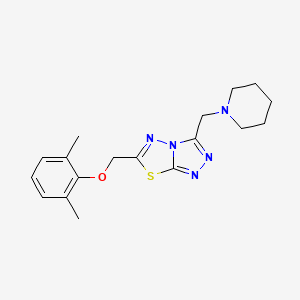 molecular formula C18H23N5OS B4482482 6-[(2,6-Dimethylphenoxy)methyl]-3-(piperidin-1-ylmethyl)[1,2,4]triazolo[3,4-b][1,3,4]thiadiazole 