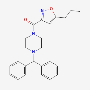 molecular formula C24H27N3O2 B4482489 1-(diphenylmethyl)-4-[(5-propyl-3-isoxazolyl)carbonyl]piperazine 