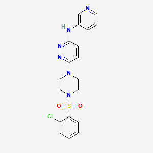 molecular formula C19H19ClN6O2S B4482502 6-{4-[(2-chlorophenyl)sulfonyl]-1-piperazinyl}-N-3-pyridinyl-3-pyridazinamine 