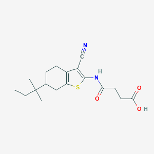 molecular formula C18H24N2O3S B448251 4-[(3-Cyano-6-tert-pentyl-4,5,6,7-tetrahydro-1-benzothien-2-yl)amino]-4-oxobutanoic acid 