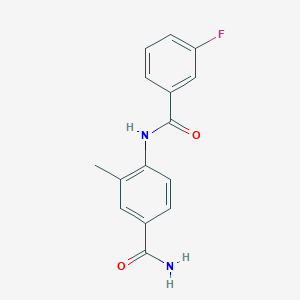 molecular formula C15H13FN2O2 B4482547 4-[(3-fluorobenzoyl)amino]-3-methylbenzamide 