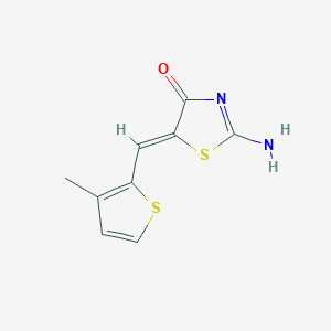 molecular formula C9H8N2OS2 B448257 2-Imino-5-[(3-methyl-2-thienyl)methylene]-1,3-thiazolidin-4-one 