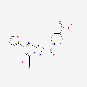 Ethyl 1-{[5-(furan-2-yl)-7-(trifluoromethyl)pyrazolo[1,5-a]pyrimidin-2-yl]carbonyl}piperidine-4-carboxylate