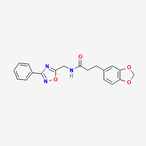 molecular formula C19H17N3O4 B4482589 3-(2H-1,3-BENZODIOXOL-5-YL)-N-[(3-PHENYL-1,2,4-OXADIAZOL-5-YL)METHYL]PROPANAMIDE 