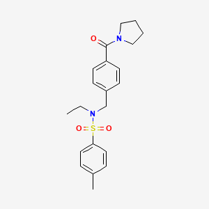 molecular formula C21H26N2O3S B4482611 N-ethyl-4-methyl-N-[4-(1-pyrrolidinylcarbonyl)benzyl]benzenesulfonamide 