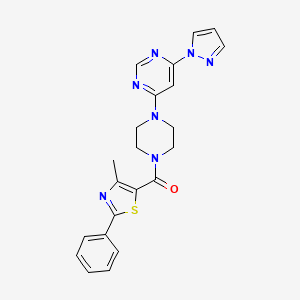 4-{4-[(4-methyl-2-phenyl-1,3-thiazol-5-yl)carbonyl]-1-piperazinyl}-6-(1H-pyrazol-1-yl)pyrimidine