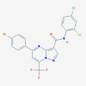 molecular formula C20H10BrCl2F3N4O B448265 5-(4-bromophenyl)-N-(2,4-dichlorophenyl)-7-(trifluoromethyl)pyrazolo[1,5-a]pyrimidine-3-carboxamide 