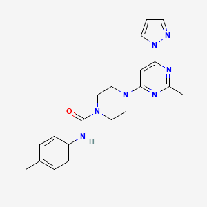 N-(4-ethylphenyl)-4-[2-methyl-6-(1H-pyrazol-1-yl)-4-pyrimidinyl]-1-piperazinecarboxamide