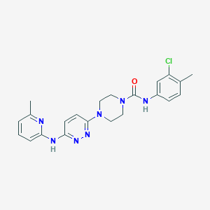 molecular formula C22H24ClN7O B4482670 N-(3-chloro-4-methylphenyl)-4-{6-[(6-methyl-2-pyridinyl)amino]-3-pyridazinyl}-1-piperazinecarboxamide 