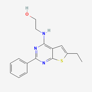 2-[(6-ethyl-2-phenylthieno[2,3-d]pyrimidin-4-yl)amino]ethanol