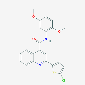 molecular formula C22H17ClN2O3S B448271 2-(5-chlorothiophen-2-yl)-N-(2,5-dimethoxyphenyl)quinoline-4-carboxamide 