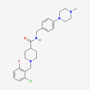 1-[(2-CHLORO-6-FLUOROPHENYL)METHYL]-N-{[4-(4-METHYLPIPERAZIN-1-YL)PHENYL]METHYL}PIPERIDINE-4-CARBOXAMIDE