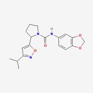 N-(2H-1,3-Benzodioxol-5-YL)-2-[3-(propan-2-YL)-1,2-oxazol-5-YL]pyrrolidine-1-carboxamide