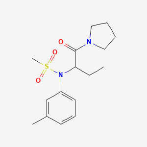 molecular formula C16H24N2O3S B4482744 N-(3-methylphenyl)-N-[1-(1-pyrrolidinylcarbonyl)propyl]methanesulfonamide 