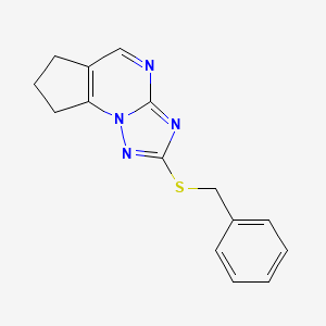 2-(benzylsulfanyl)-7,8-dihydro-6H-cyclopenta[e][1,2,4]triazolo[1,5-a]pyrimidine