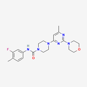 N-(3-fluoro-4-methylphenyl)-4-[6-methyl-2-(4-morpholinyl)-4-pyrimidinyl]-1-piperazinecarboxamide