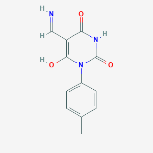 molecular formula C12H11N3O3 B448277 5-(aminomethylene)-1-(4-methylphenyl)-2,4,6(1H,3H,5H)-pyrimidinetrione 