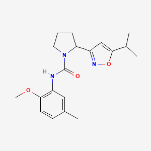 molecular formula C19H25N3O3 B4482815 N-(2-Methoxy-5-methylphenyl)-2-[5-(propan-2-YL)-1,2-oxazol-3-YL]pyrrolidine-1-carboxamide 