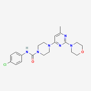 molecular formula C20H25ClN6O2 B4482820 N-(4-Chlorophenyl)-4-[6-methyl-2-(morpholin-4-YL)pyrimidin-4-YL]piperazine-1-carboxamide 