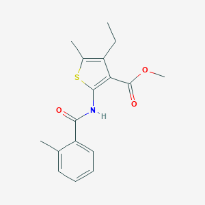 molecular formula C17H19NO3S B448284 Methyl 4-ethyl-5-methyl-2-[(2-methylbenzoyl)amino]-3-thiophenecarboxylate 