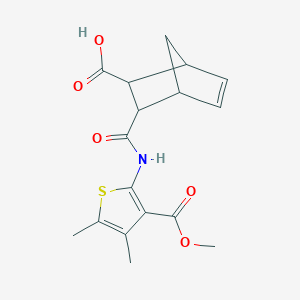 molecular formula C17H19NO5S B448288 3-{[3-(Methoxycarbonyl)-4,5-dimethylthiophen-2-yl]carbamoyl}bicyclo[2.2.1]hept-5-ene-2-carboxylic acid 