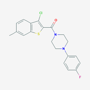 molecular formula C20H18ClFN2OS B448294 (3-Chloro-6-methyl-1-benzothiophen-2-yl)[4-(4-fluorophenyl)piperazino]methanone 