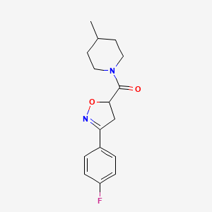 [3-(4-Fluorophenyl)-4,5-dihydro-1,2-oxazol-5-yl](4-methylpiperidin-1-yl)methanone