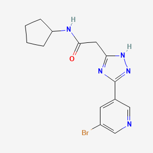 molecular formula C14H16BrN5O B4482950 2-[5-(5-bromopyridin-3-yl)-1H-1,2,4-triazol-3-yl]-N-cyclopentylacetamide 