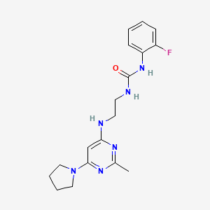 N-(2-fluorophenyl)-N'-(2-{[2-methyl-6-(1-pyrrolidinyl)-4-pyrimidinyl]amino}ethyl)urea