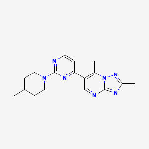 4-{2,7-DIMETHYL-[1,2,4]TRIAZOLO[1,5-A]PYRIMIDIN-6-YL}-2-(4-METHYLPIPERIDIN-1-YL)PYRIMIDINE