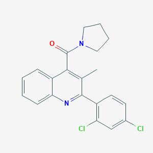 molecular formula C21H18Cl2N2O B448299 2-(2,4-Dichlorophenyl)-3-methyl-4-(1-pyrrolidinylcarbonyl)quinoline 