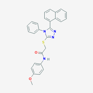 molecular formula C27H22N4O2S B448302 N-(4-methoxyphenyl)-2-{[5-(1-naphthyl)-4-phenyl-4H-1,2,4-triazol-3-yl]sulfanyl}acetamide 