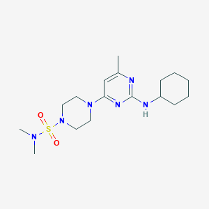 4-[2-(cyclohexylamino)-6-methyl-4-pyrimidinyl]-N,N-dimethyl-1-piperazinesulfonamide