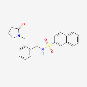 molecular formula C22H22N2O3S B4483030 N-({2-[(2-OXOPYRROLIDIN-1-YL)METHYL]PHENYL}METHYL)NAPHTHALENE-2-SULFONAMIDE 