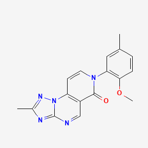 11-(2-Methoxy-5-methylphenyl)-4-methyl-2,3,5,7,11-pentazatricyclo[7.4.0.02,6]trideca-1(9),3,5,7,12-pentaen-10-one