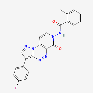 N-[3-(4-fluorophenyl)-6-oxopyrazolo[5,1-c]pyrido[4,3-e][1,2,4]triazin-7(6H)-yl]-2-methylbenzamide