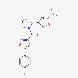 3-{1-[5-(4-Fluorophenyl)-1,2-oxazole-3-carbonyl]pyrrolidin-2-YL}-5-(propan-2-YL)-1,2-oxazole