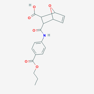 molecular formula C18H19NO6 B448311 3-{[4-(Propoxycarbonyl)anilino]carbonyl}-7-oxabicyclo[2.2.1]hept-5-ene-2-carboxylic acid 