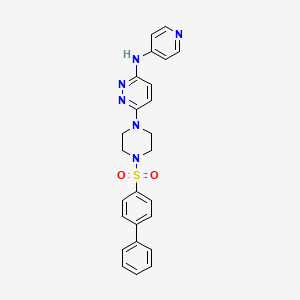 molecular formula C25H24N6O2S B4483110 6-[4-(4-biphenylylsulfonyl)-1-piperazinyl]-N-4-pyridinyl-3-pyridazinamine 