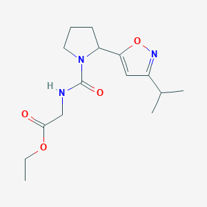 Ethyl 2-({2-[3-(propan-2-YL)-1,2-oxazol-5-YL]pyrrolidine-1-carbonyl}amino)acetate