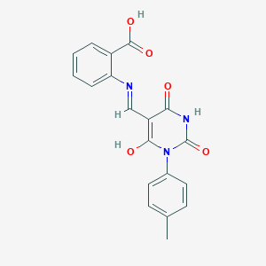 2-{[(1-(4-methylphenyl)-2,4,6-trioxotetrahydro-5(2H)-pyrimidinylidene)methyl]amino}benzoic acid
