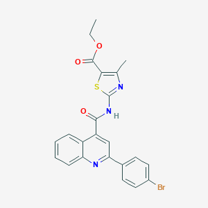 molecular formula C23H18BrN3O3S B448316 Ethyl 2-({[2-(4-bromophenyl)-4-quinolinyl]carbonyl}amino)-4-methyl-1,3-thiazole-5-carboxylate 